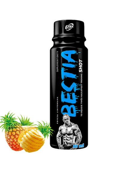 Przedtreningówka 6PAK Nutrition Bestia Shot 80ml tropikalny w sklepie Pakuj ZDROWIE Gdańsk Wrzeszcz