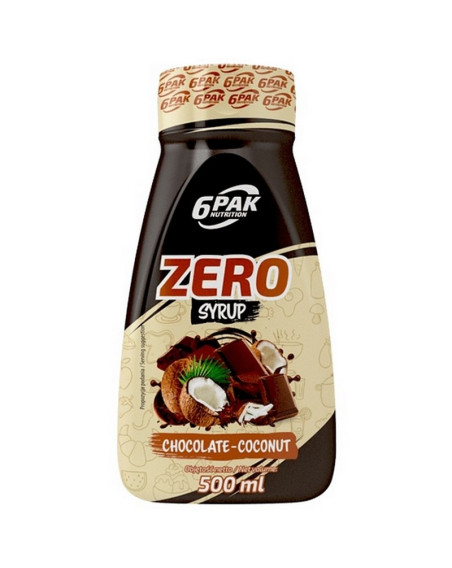 Syrop bez dodatku cukru 6PAK Syrop Zero kalorii 500ml Chocolate-Coconut w sklepie Pakuj ZDROWIE Gdańsk Wrzeszcz