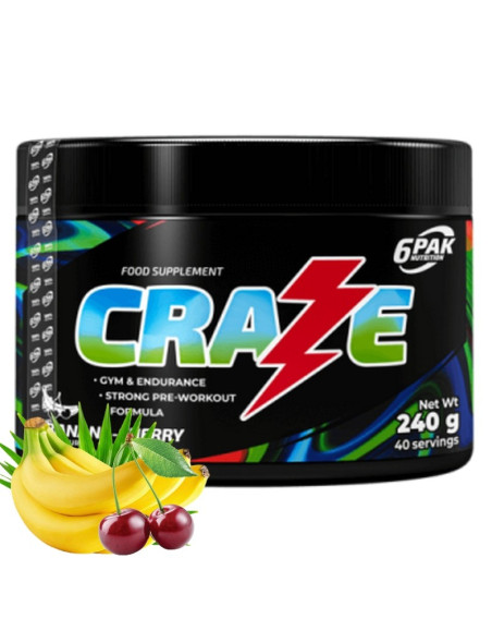 Przedtreningówka 6PAK Nutrition CRAZE 240g banan z wiśnią w sklepie Pakuj ZDROWIE Gdańsk Wrzeszcz