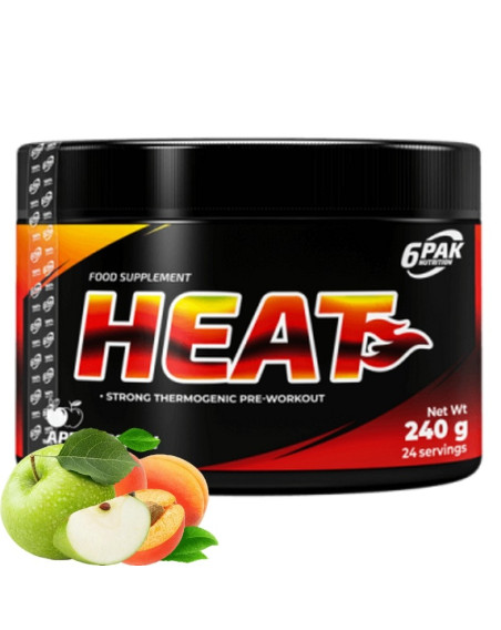 Przedtreningówka 6PAK Nutrition HEAT 240g jabłko z brzoskwinią w  sklepie Pakuj ZDROWIE Gdańsk Wrzeszcz