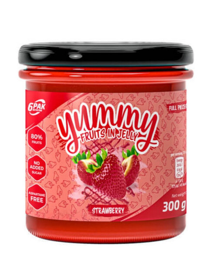 Dżem 6PAK Yummy Fruits in Jelly 300g Strawberry frużelina truskawkowa w sklepie Pakuj ZDROWIE Gdańsk Wrzeszcz