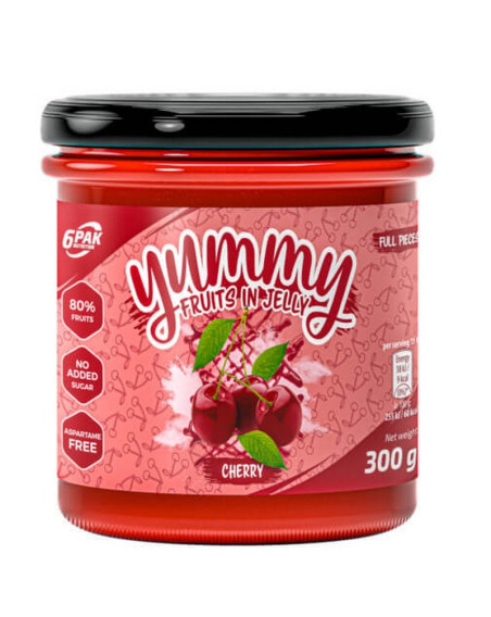 Dżem 6PAK Yummy Fruits in Jelly 300g cherry frużelina wiśnia w sklepie Pakuj ZDROWIE Gdańsk Wrzeszcz