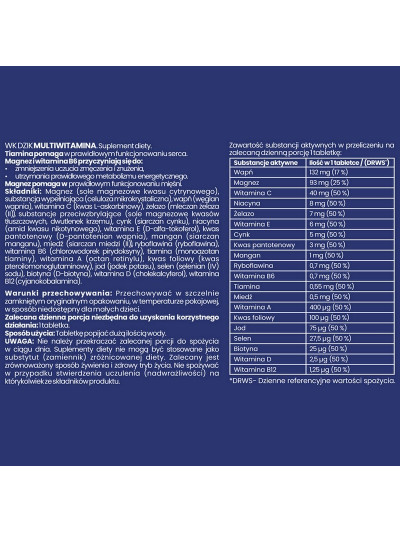 WK DZIK Multiwitamina 30 tabs od Warszawski Koks w sklepie Pakuj ZDROWIE Gdańsk Wrzeszcz SKŁAD