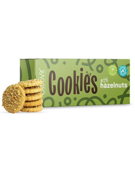 Ciasteczka z orzechami laskowymi OSTROVIT Cookies 130 g with hazelnuts w sklepie Pakuj ZDROWIE Gdańsk Wrzeszcz