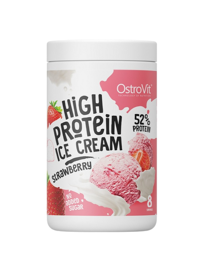 Lody proteinowe OSTROVIT High Protein Ice Cream 400g truskawkowe w sklepie Pakuj ZDROWIE Gdańsk Wrzeszcz