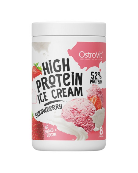 Lody proteinowe OSTROVIT High Protein Ice Cream 400g truskawkowe w sklepie Pakuj ZDROWIE Gdańsk Wrzeszcz