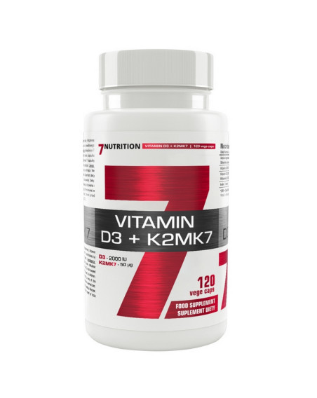 7NUTRITION Vitamin D3+K2MK7 120 vcaps w sklepie Pakuj ZDROWIE Gdańsk Wrzeszcz