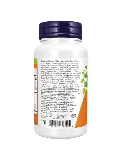 NOW FOODS Adrenal Stress Support 90 vcaps tył w sklepie Pakuj ZDROWIE Gdańsk Wrzeszcz