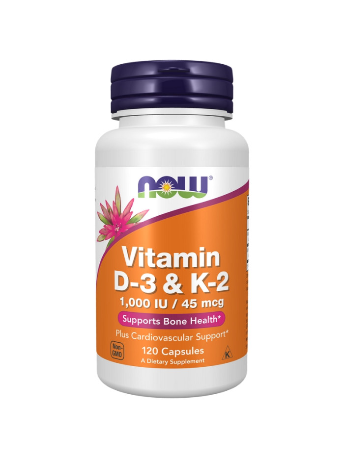 NOW Foods Vitamin D-3 & K-2 120vcaps w sklepie Pakuj ZDROWIE Gdańsk Wrzeszcz