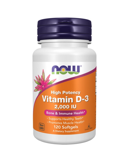 NOW Foods Vitamin D-3 2000 IU Softgels 120caps w sklepie Pakuj ZDROWIE Gdańsk Wrzeszcz