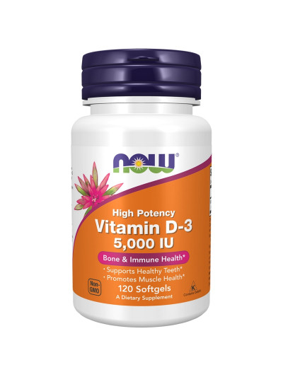 NOW Foods Vitamin D-3 5000 IU Softgels 120caps w sklepie Pakuj ZDROWIE Gdańsk Wrzeszcz