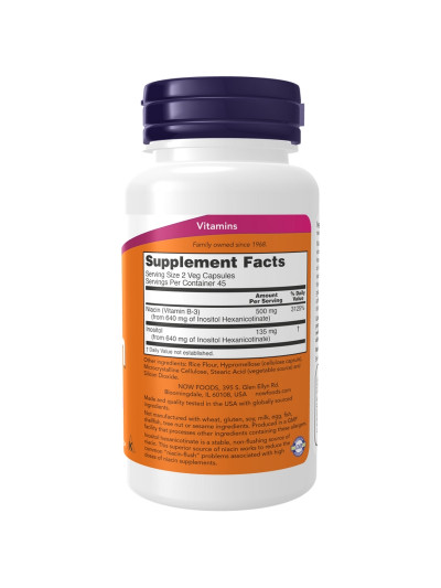 NOW FOODS Niacin Flush-Free 250 mg 90 vcaps - 4