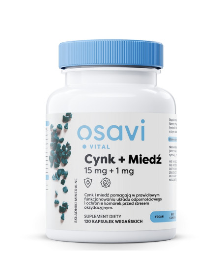 OSAVI Cynk 15mg + Miedź 1mg 120 vcaps w sklepie Pakuj ZDROWIE Gdańsk Wrzeszcz