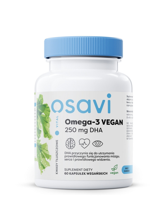 OSAVI Omega 3 Vegan 250 mg DHA 60 vcaps w sklepie Pakuj ZDROWIE Gdańsk Wrzeszcz