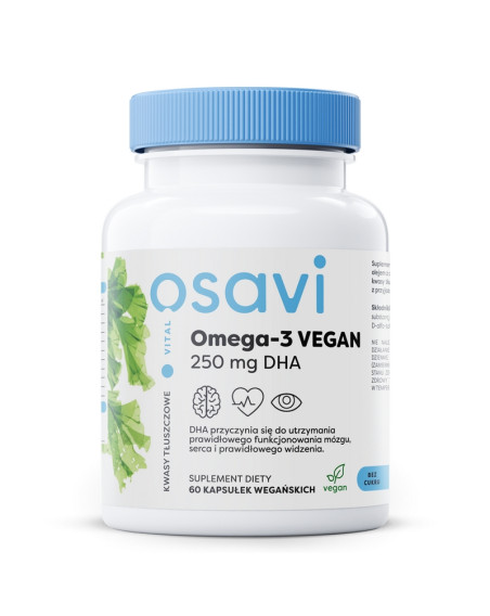 OSAVI Omega 3 Vegan 250 mg DHA 60 vcaps w sklepie Pakuj ZDROWIE Gdańsk Wrzeszcz