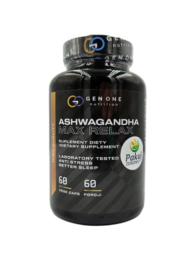 GEN ONE Ashwagandha Max Relax 60 vcaps w sklepie Pakuj ZDROWIE Gdańsk Wrzeszcz