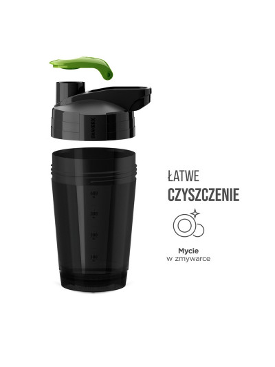 Łatwe czyszczenie Szejker Pakuj ZDROWIE Premium 400 ml czarny w sklepie Pakuj ZDROWIE Gdańsk Wrzeszcz