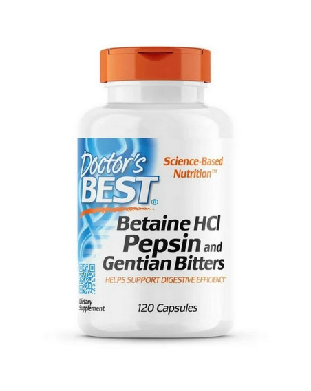 DOCTOR'S BEST Betaine HCL Pepsin and Gentian Bitters 120 caps w sklepie Pakuj ZDROWIE Gdańsk Wrzeszcz