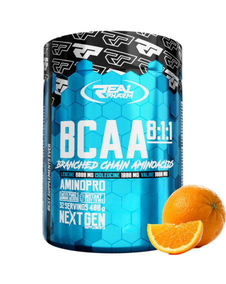 REAL PHARM BCAA 8:1:1 Instant 400 g pomarańcz w Pakuj ZDROWIE Gdańsk Wrzeszcz