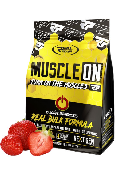 REAL PHARM Muscle ON 1000 g truskawka w Pakuj ZDROWIE Gdańsk Wrzeszcz