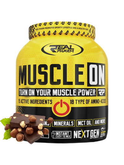 REAL PHARM Muscle ON 2270 g czekolada-orzech w Pakuj ZDROWIE Gdańsk Wrzeszcz
