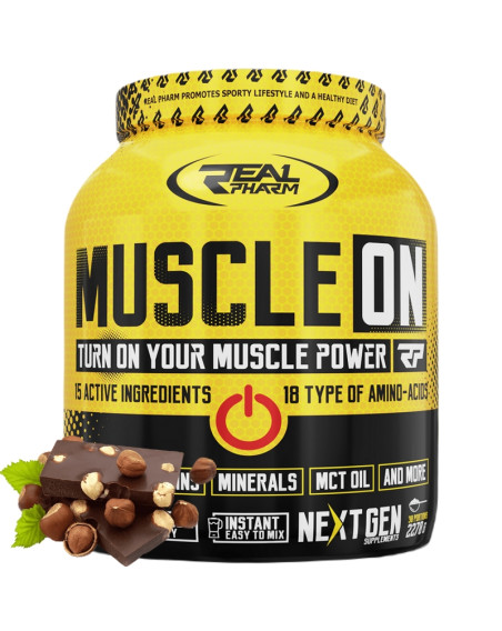 REAL PHARM Muscle ON 2270 g czekolada-orzech w Pakuj ZDROWIE Gdańsk Wrzeszcz