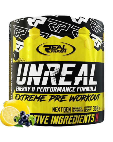 REAL PHARM Unreal 360 g czarna porzeczka-cytryna w Pakuj ZDROWIE Gdańsk Wrzeszcz