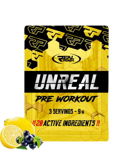REAL PHARM Unreal 9 g porcja czarna porzeczka-cytryna w Pakuj ZDROWIE Gdańsk Wrzeszcz
