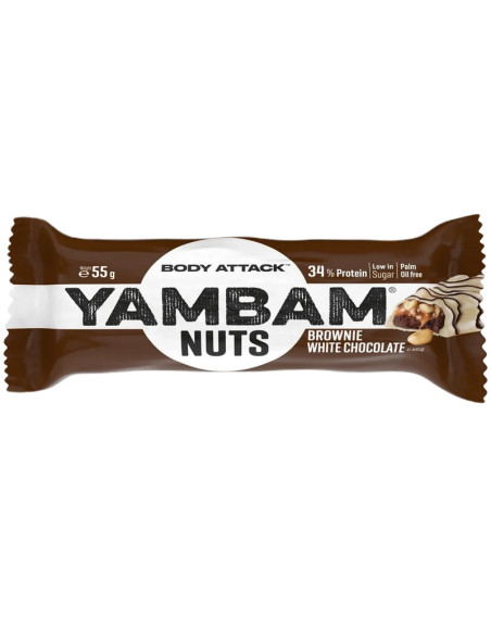 BODY ATTACK Yambam Nuts 55 g white chocolate brownie w Pakuj ZDROWIE Gdańsk Wrzeszcz