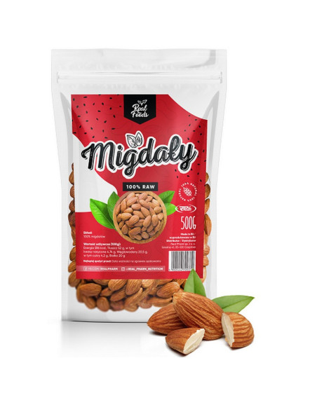 Real Foods Migdały 500g | Pakuj ZDROWIE