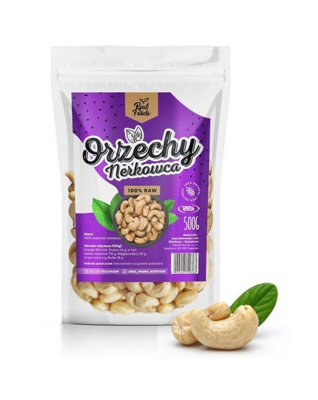 Real Foods Orzechy Nerkowca 500g | Pakuj ZDROWIE