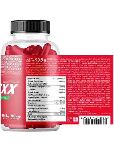 Skład TREC Redexx 90 caps w Pakuj ZDROWIE Gdańsk Wrzeszcz