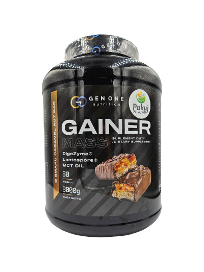 GEN ONE Gainer Mass 3000 g baton czekolada-karmel-orzech w sklepie Pakuj ZDROWIE Gdańsk Wrzeszcz