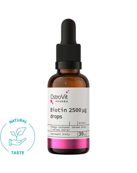 OSTROVIT Pharma Biotin 2500 µg drops 30 ml naturalny w sklepie Pakuj ZDROWIE Gdańsk Wrzeszcz