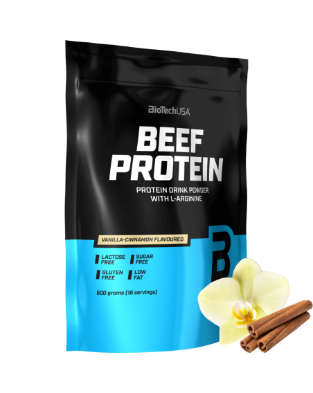BIOTECH Beef Protein 500 g wanilia-cynamon w sklepie Pakuj ZDROWIE Gdańsk Wrzeszcz