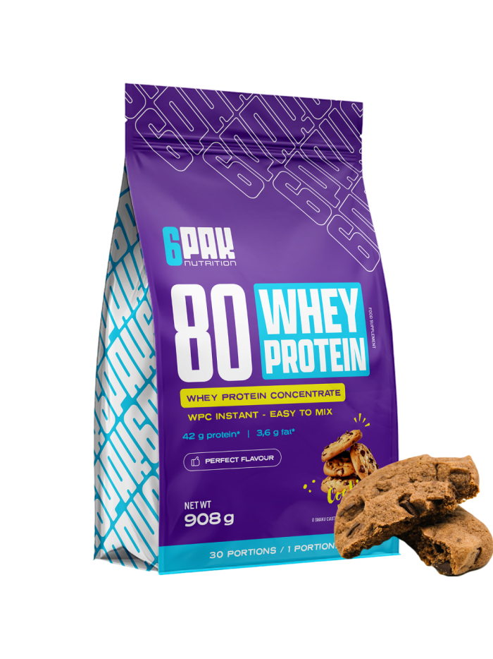 6PAK 80 Whey Protein 908 g ciastko smak w sklepie Pakuj ZDROWIE Gdańsk Wrzeszcz