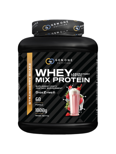 GEN ONE Whey Mix Protein 1800 g truskawka w sklepie Pakuj ZDROWIE Gdańsk Wrzeszcz