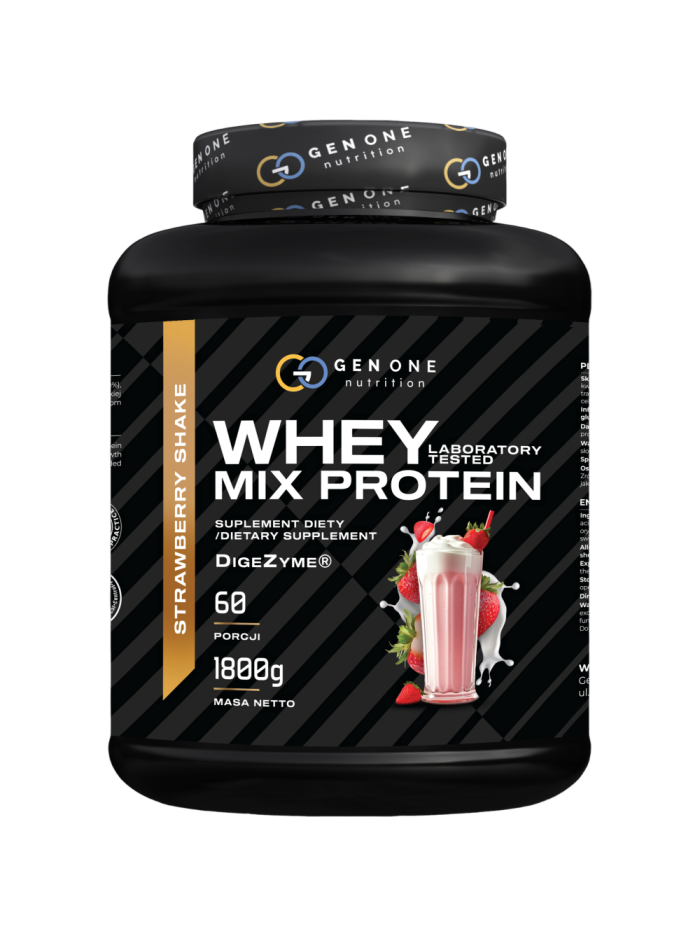 GEN ONE Whey Mix Protein 1800 g truskawka w sklepie Pakuj ZDROWIE Gdańsk Wrzeszcz