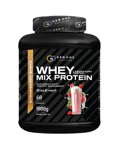 GEN ONE Whey Mix Protein 1800 g truskawka w sklepie Pakuj ZDROWIE Gdańsk Wrzeszcz