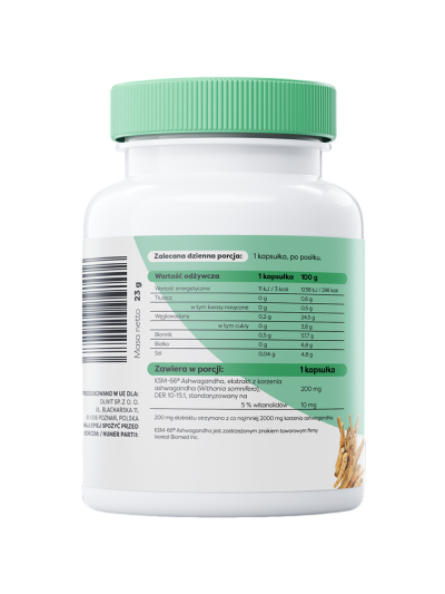 Skład OSAVI Ashwagandha KSM-66 200mg 60 vcaps w Pakuj ZDROWIE Gdańsk Wrzeszcz