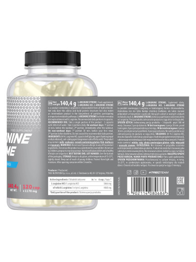 Skład TREC L-Arginine Xtreme 120 caps w Pakuj ZDROWIE Gdańsk Wrzeszcz