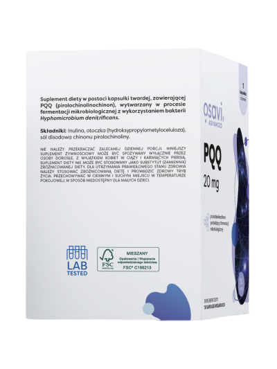 Dawkowanie OSAVI PQQ 20mg 30 vcaps w Pakuj ZDROWIE Gdańsk Wrzeszcz