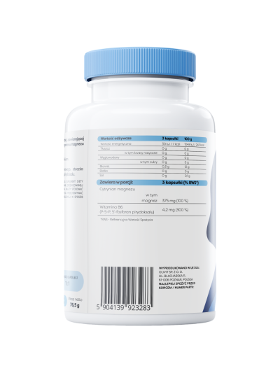 Skład OSAVI Cytrynian magnezu + B6 90 vcaps w Pakuj ZDROWIE Gdańsk Wrzeszcz