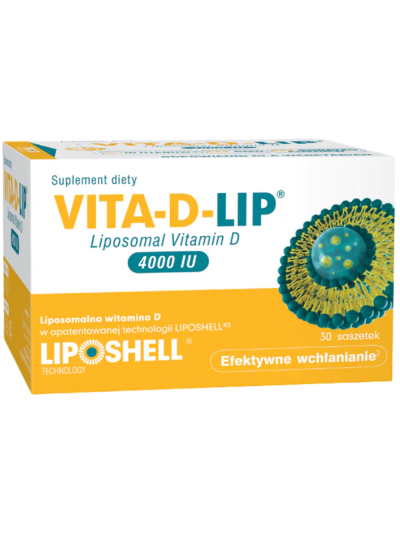 Kartonik VITA-D-LIP Liposomal Vitamin D 4000IU 30 sasz w Pakuj ZDROWIE Gdańsk Wrzeszcz