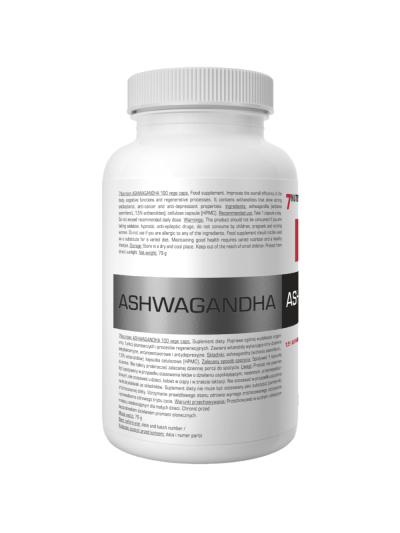 Tył 7NUTRITION Ashwagandha 100 vcaps w Pakuj ZDROWIE Gdańsk Wrzeszcz
