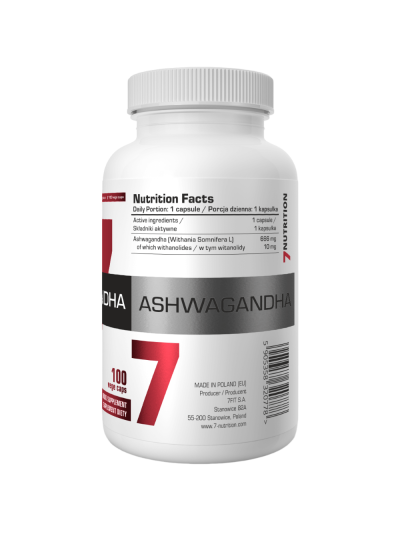 Skład 7NUTRITION Ashwagandha 100 vcaps w Pakuj ZDROWIE Gdańsk Wrzeszcz