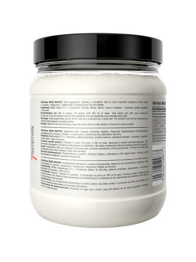 Tył 7NUTRITION BCAA Master 500 g cytryna w Pakuj ZDROWIE Gdańsk Wrzeszcz