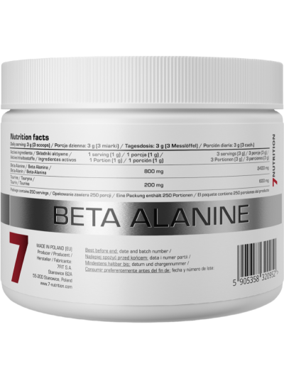 Skład 7NUTRITION Beta Alanine 250 g naturalny w Pakuj ZDROWIE Gdańsk Wrzeszcz