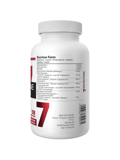 Skład 7NUTRITION Berberine HCL PLUS 100 vcaps w Pakuj ZDROWIE Gdańsk Wrzeszcz