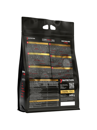 Tył 7NUTRITION Bodybuilder Extreme 5450 g wanilia w Pakuj ZDROWIE Gdańsk Wrzeszcz